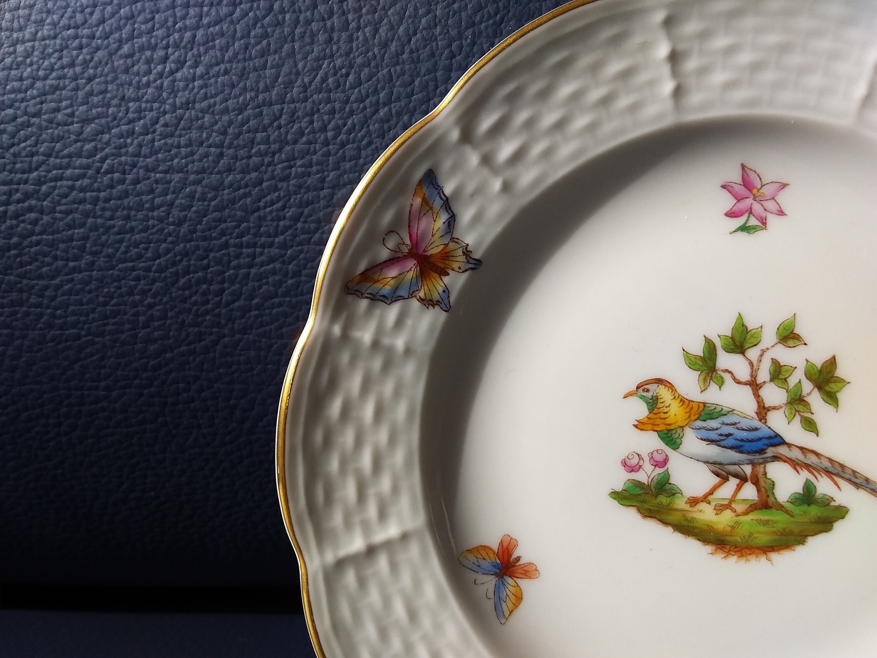 Herend Porcelain Plate Gold Pheasant and Butterflies Etsy