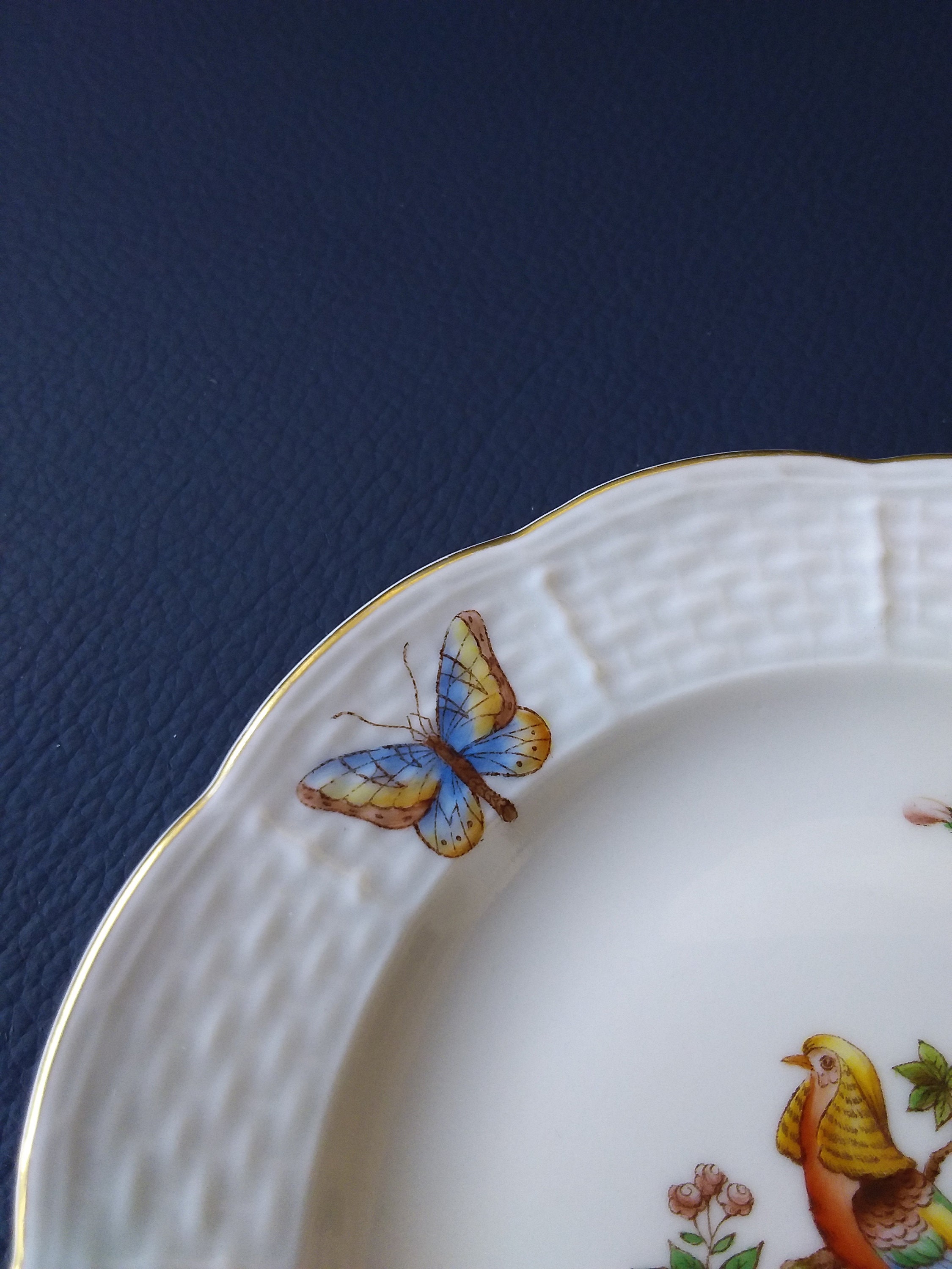 Herend Porcelain Plate Gold Pheasant and Butterflies Etsy