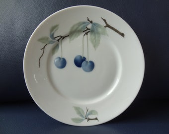 Rosenthal Art Nouveau Plate, Pàte sur pàte, Blue Cherry