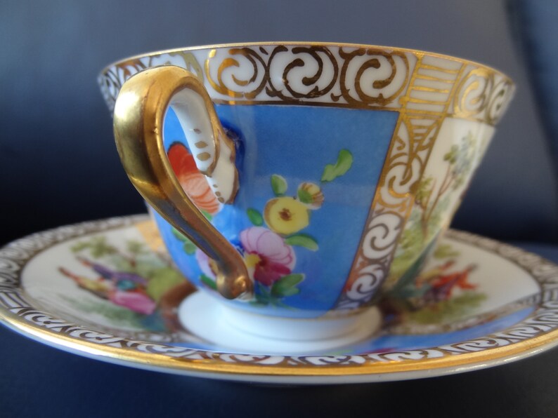 Soup Cup, Dresden, Carl Thieme, Decoration After Watteau Etsy