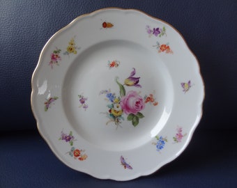 Meissen Plate, Flowers and Insects, 1860 - 1924