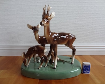 Keramos Vienna, Anton Klieber, deer, large group of animals