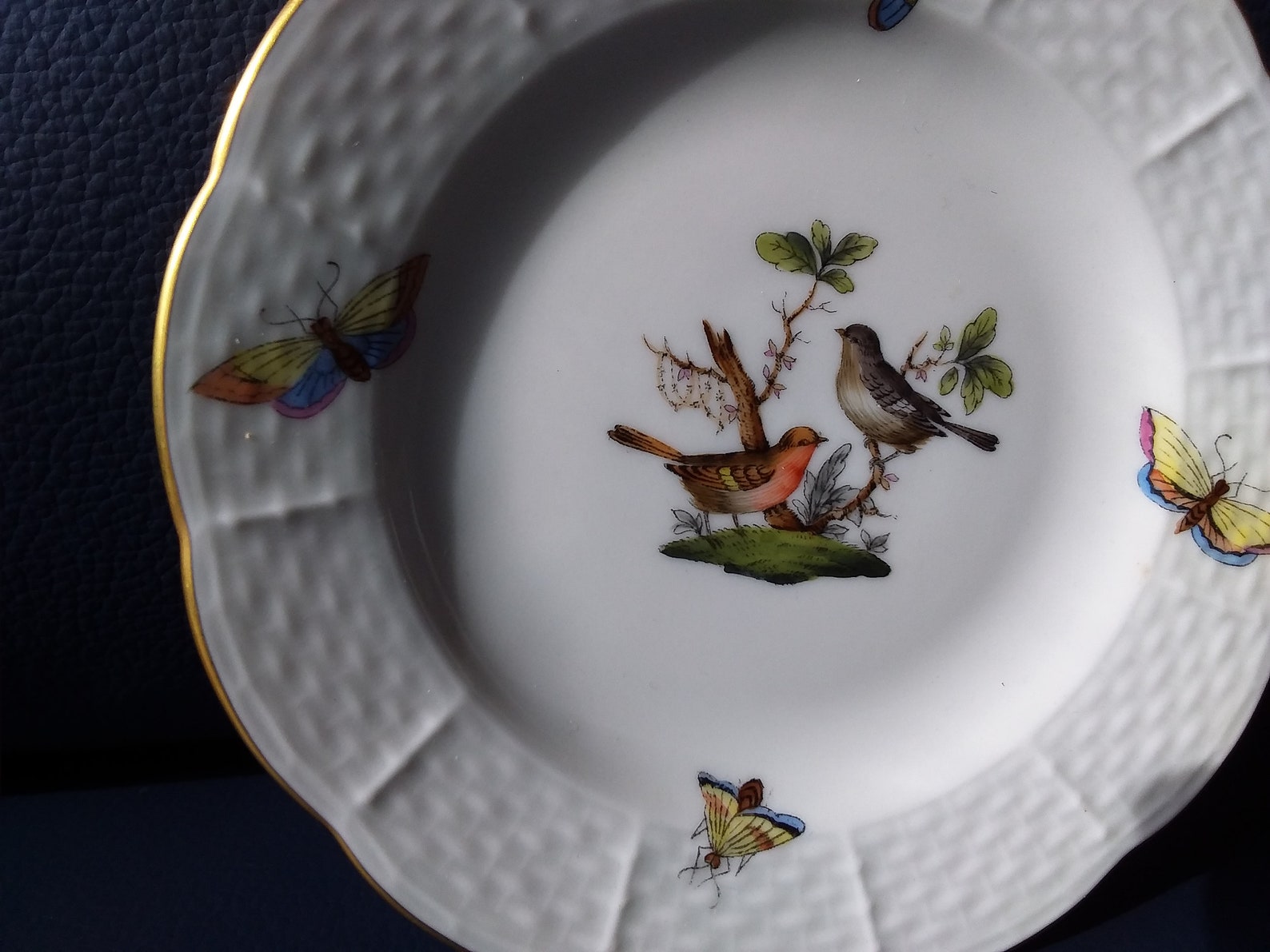 Herend Porcelain Plates Birds and Butterflies Hand Painted Etsy