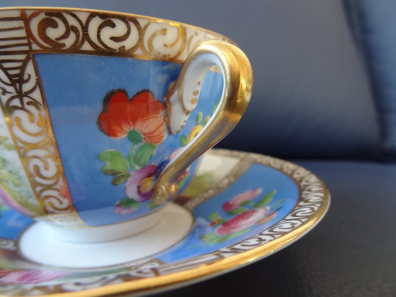 Soup Cup, Dresden, Carl Thieme, Decoration After Watteau Etsy