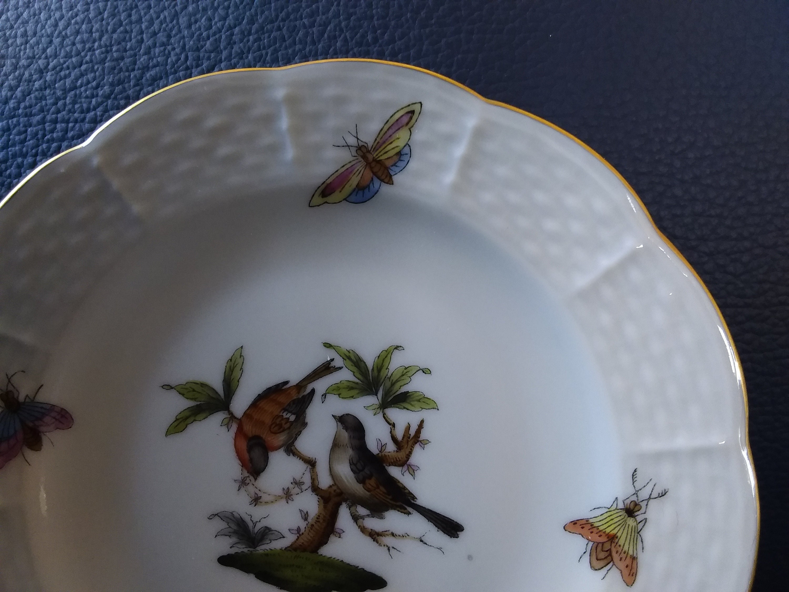 Herend Porcelain Plates Birds and Butterflies Hand Painted Etsy