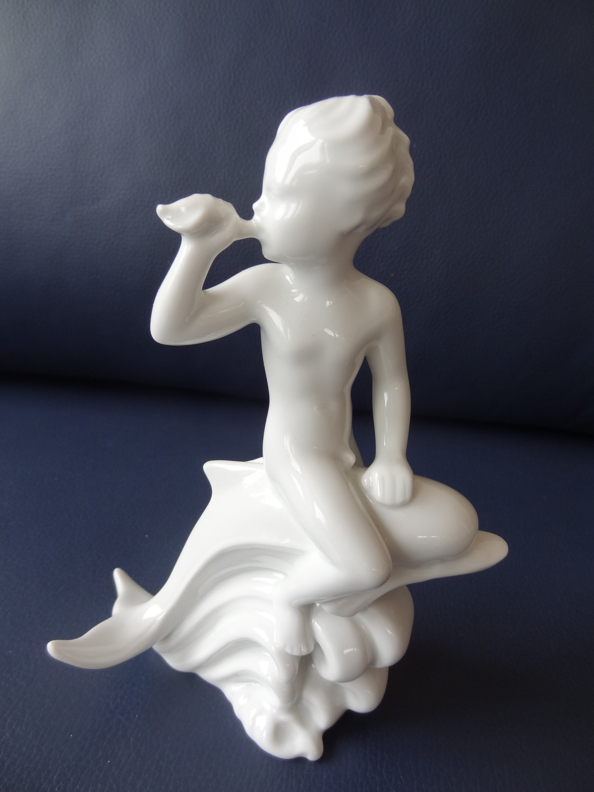 LS Onion young nude[ Rörstrand Porcelain Figurine, Boy on Dolphin, H. Salomon - Etsy