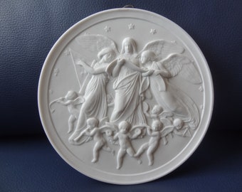 Bing & Grondahl porcelain relief, Christmas joy in heaven, Thorvaldsen, 1842
