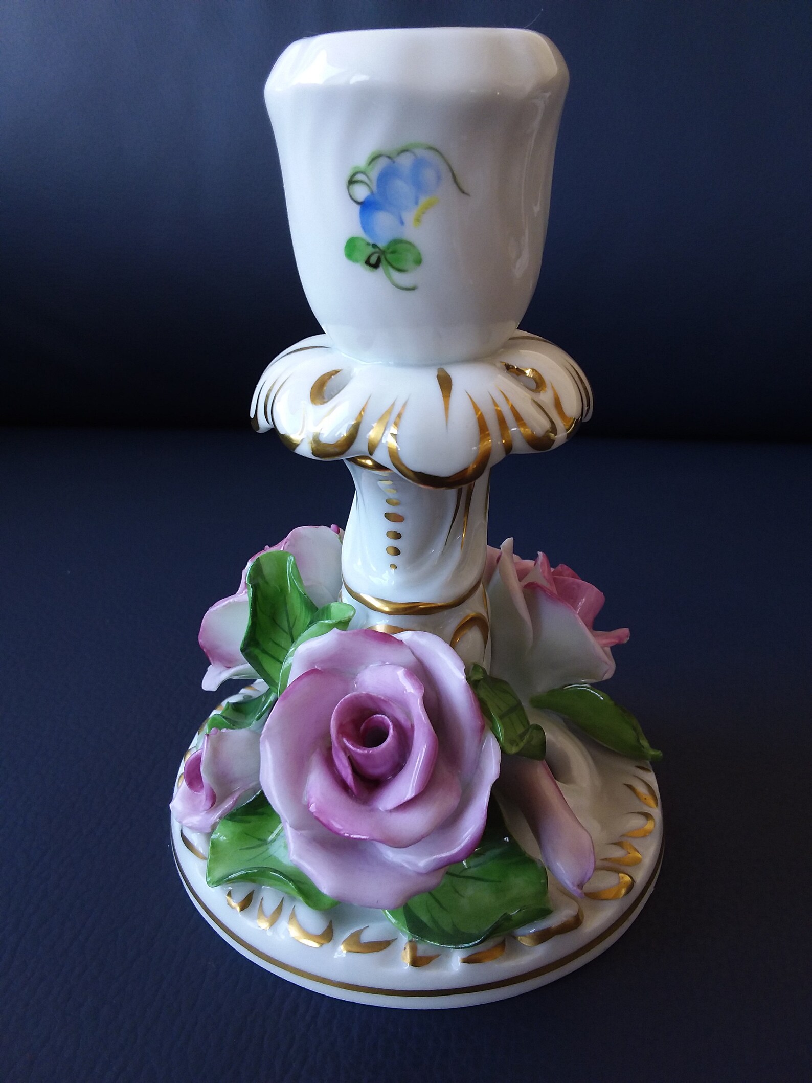 Herend porcelain candlesticks pink roses handpainted Etsy