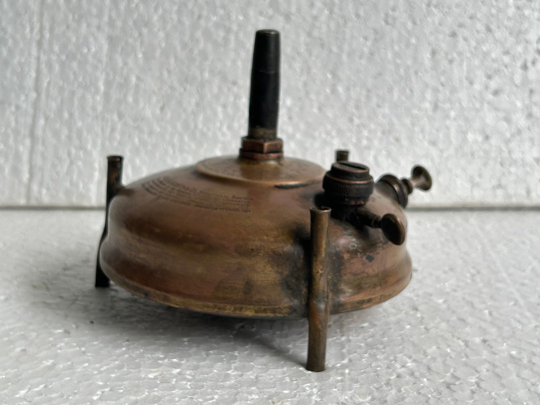 Ancien Poêle De Camp Vintage Primus N° 100 Brevet N° 48624 Laiton