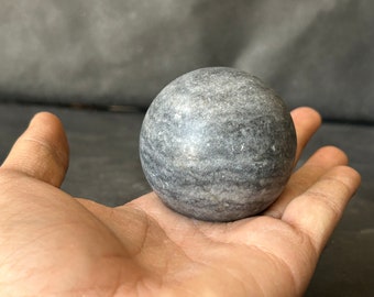 Handmade Antique Unique beautiful Grey Marble Stone / White Stone paperweight / Weight scale Gray Ball. collectible. (PW.1)