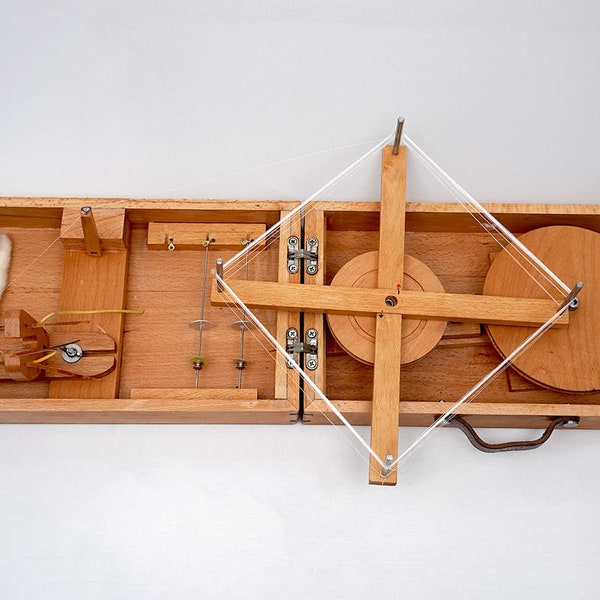 Handcrafted Wooden Reviving Gandhi's Legacy the Box Charkha - Traditional Spinning Wheel