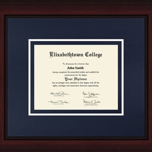 Elizabethtown College diploma frame