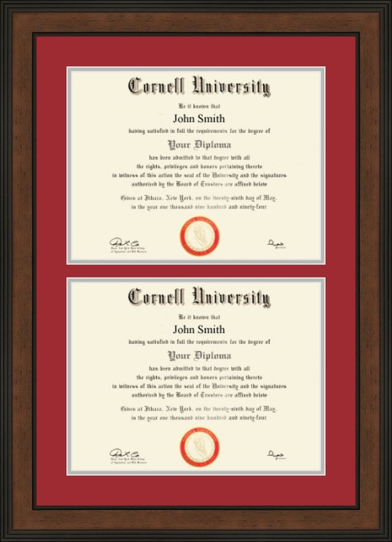 Cornell University Double Diploma Frame, 2 Diplomas, Husband/wife Both  Cornell Grads - Etsy