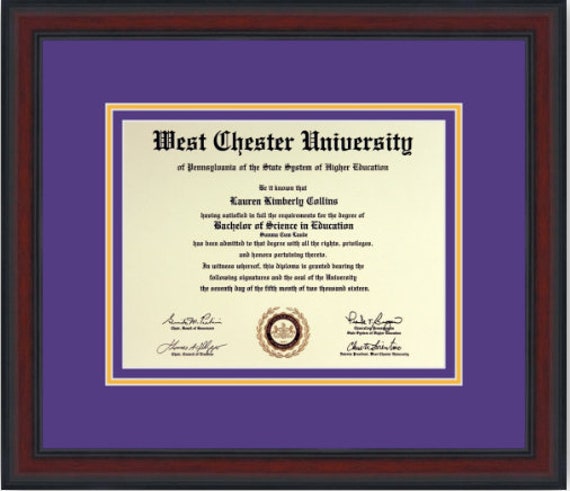 West Chester University Diploma Frame - Etsy
