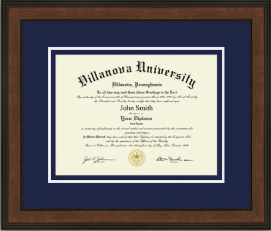 Villanova University Diploma Frame Etsy