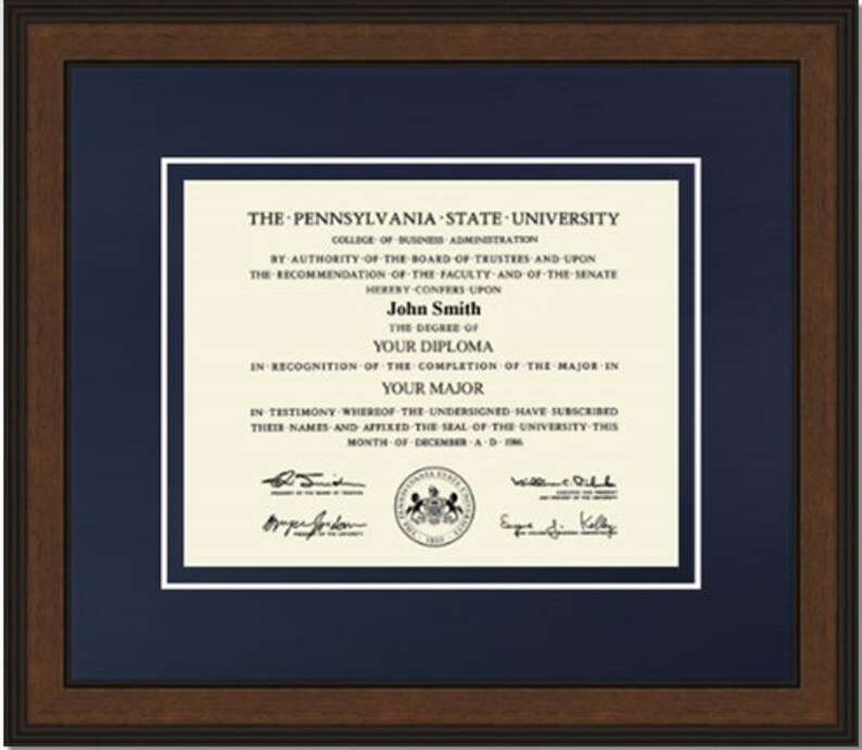 Penn State Diploma Frame Etsy