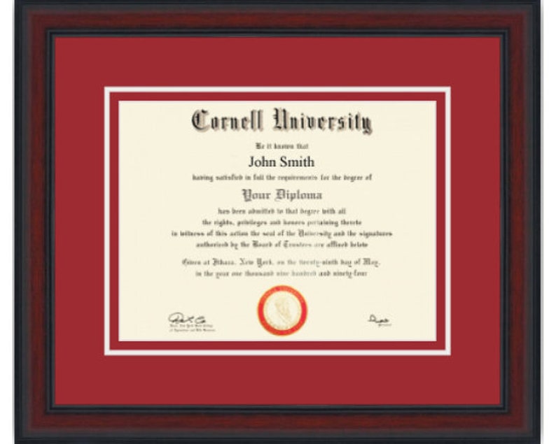 Cornell University Diploma Frame Triple Matted Free Shipping Etsy