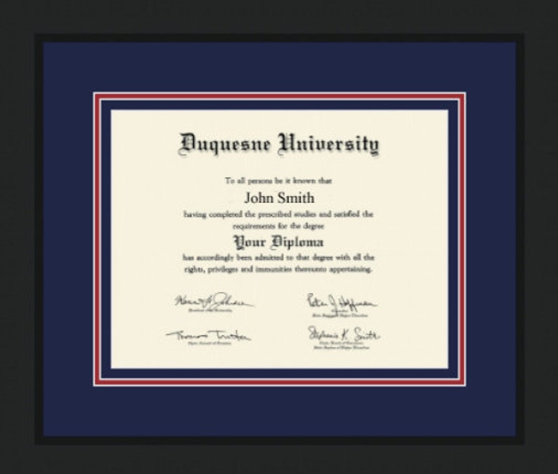 Duquesne University Diploma Frame Etsy