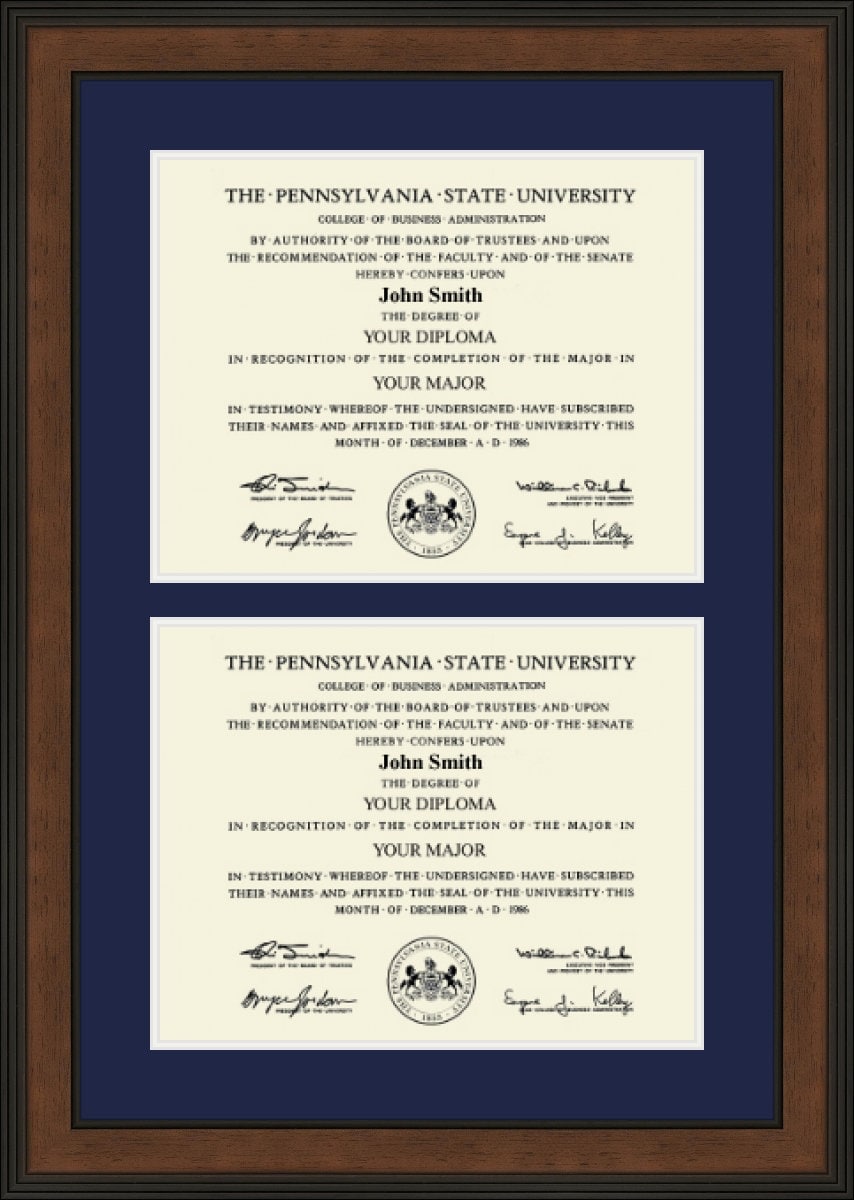 PSU, león Nittany, marco de diploma de la Universidad Estatal de  Pensilvania para 2 títulos. Doble titulación de la PSU. Marido y mujer,  ambos graduados de la PSU. - Etsy México, image size:854x1200
