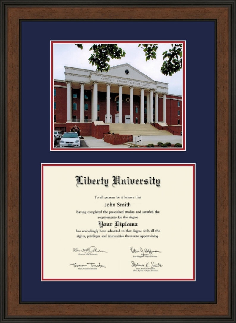 Liberty University Diploma Frame With Photograph Fits Bachelors Degree Great Graduation Gift