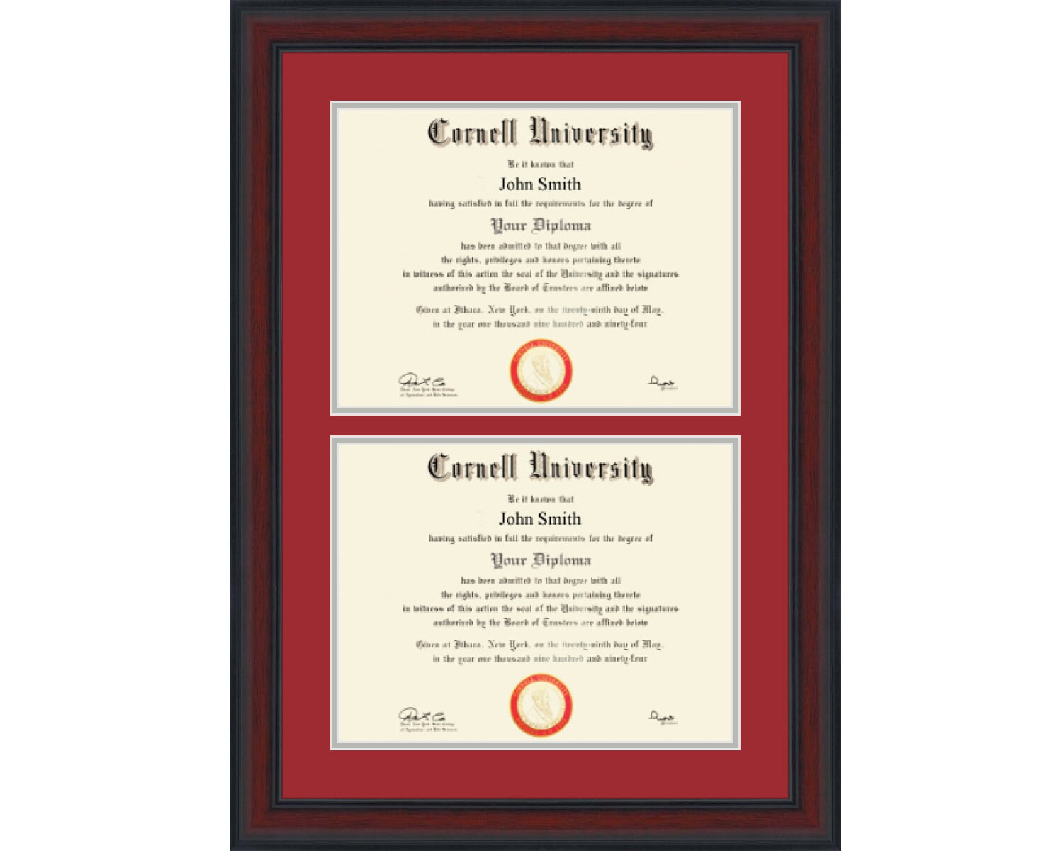 Cornell University Double Diploma Frame, 2 Diplomas, Husband/wife Both  Cornell Grads - Etsy