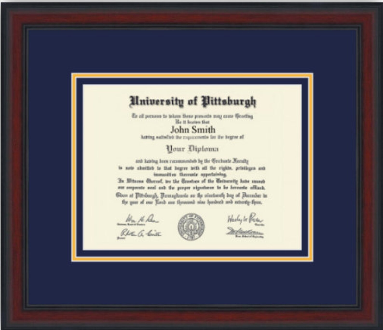 University of Pittsburgh Diploma Frame Etsy