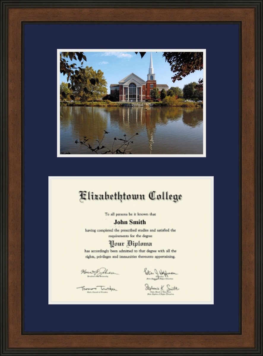 Etown Elizabethtown College Diploma Frame With Picture Etsy