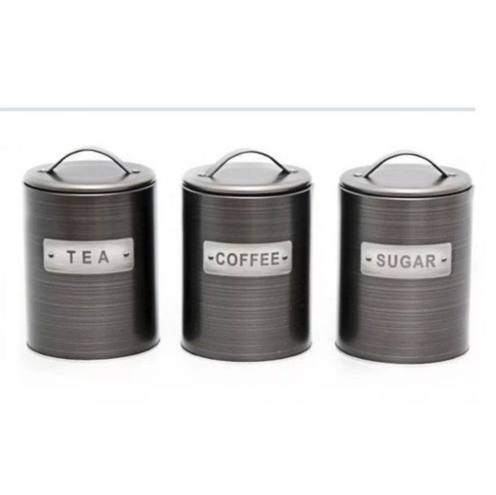 Grey Tea Coffee Sugar Canisters Etsy