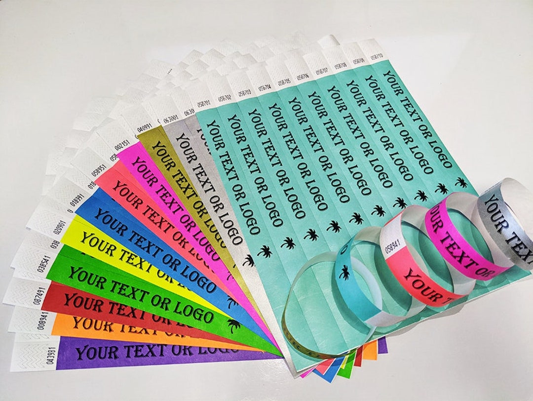 100pcs. Custom Festival Event Bracelet Wristbands Wedding, Wedstock