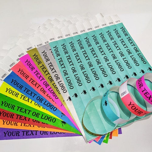Custom Bracelet Wristbands Tyvek Festival Wedding Medical Etsy