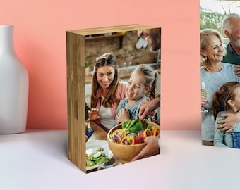 Marco de fotos de madera de bambú - Recuerdos familiares ecológicos