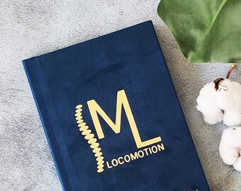 Cuaderno personalizado de tapa dura aterciopelada, diario A5 hecho a mano con grabado personalizado