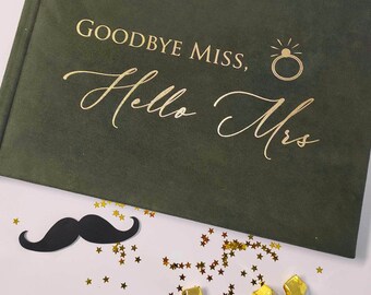 Libro de firmas de boda de terciopelo personalizado, álbum de recortes hecho a mano