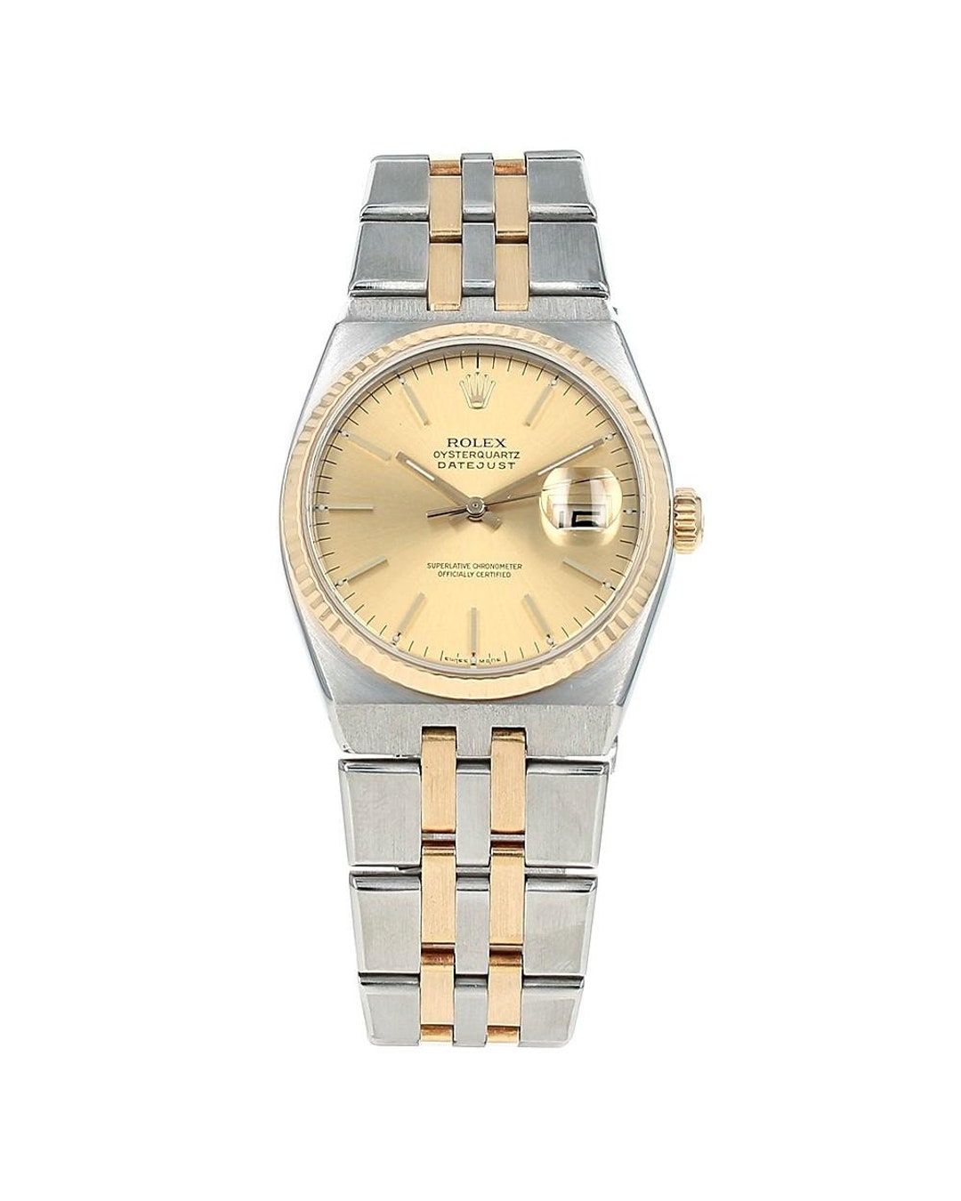 Iconic Rolex 17013 Oysterquartz Datejust 36mm Stainless Steel Yellow ...
