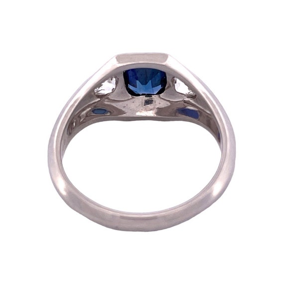 Antique Inspired Platinum Blue Sapphire and White… - image 4