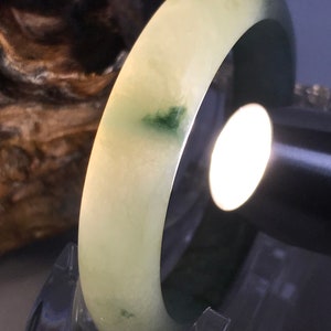 51.3mm Icy Apple and Emerald Green Untreated Burmese Grade A Jadeite Jade Bangle/Icy Jade/Jade Bracelet/Festival Fashion/ MOJ0109