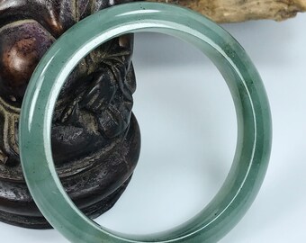54.3mm Icy Forest and Emerald Green Untreated Burmese Grade A Jadeite Jade Bangle/Icy Jade/Jade Bracelet/ MOJ0882