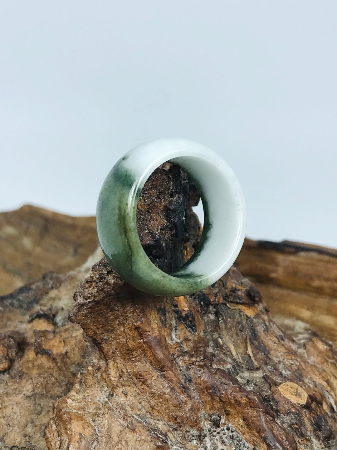 Anello Di Giada Verde Reale Naturale Al 100%, Anello Di Giada Semplice - Foto 4