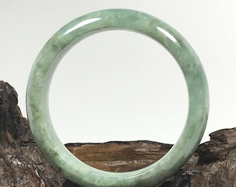 58.3mm Apple and Emerald Green Authentic Untreated Burmese Grade A Jadeite Jade Bangle/Jade Bangle/Bracelet/Handmade/ MOJ0053