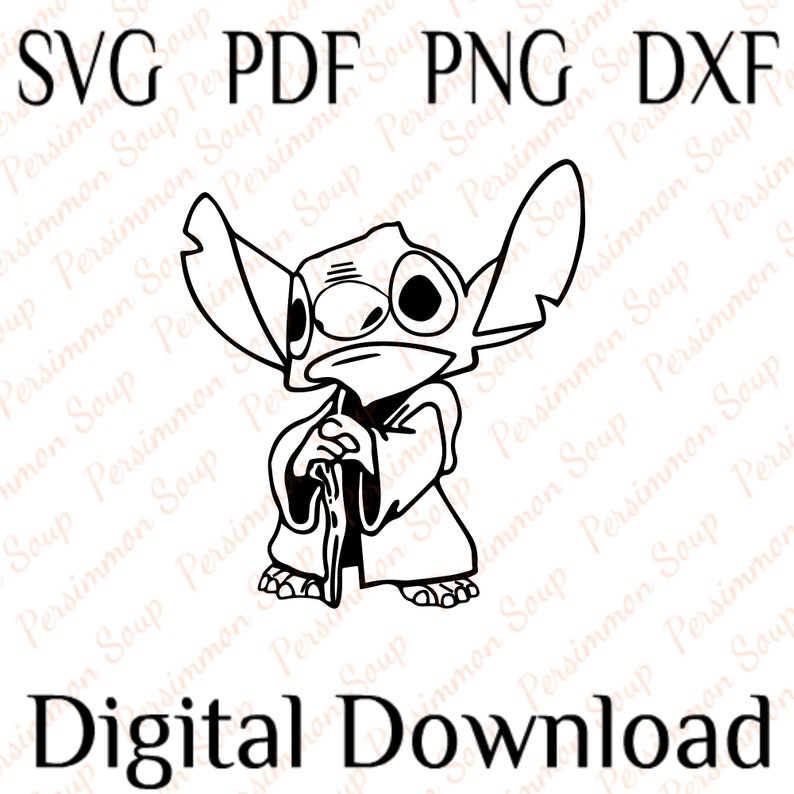 Download Stitch as Yoda Lilo Jedi Robe Baby Yoda SVG Mandalorian ...