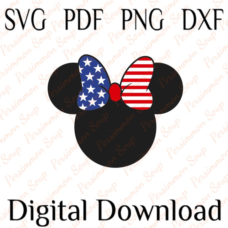 Minnie SVG Patriotic USA Flag Mickey Ears 4th of July ...