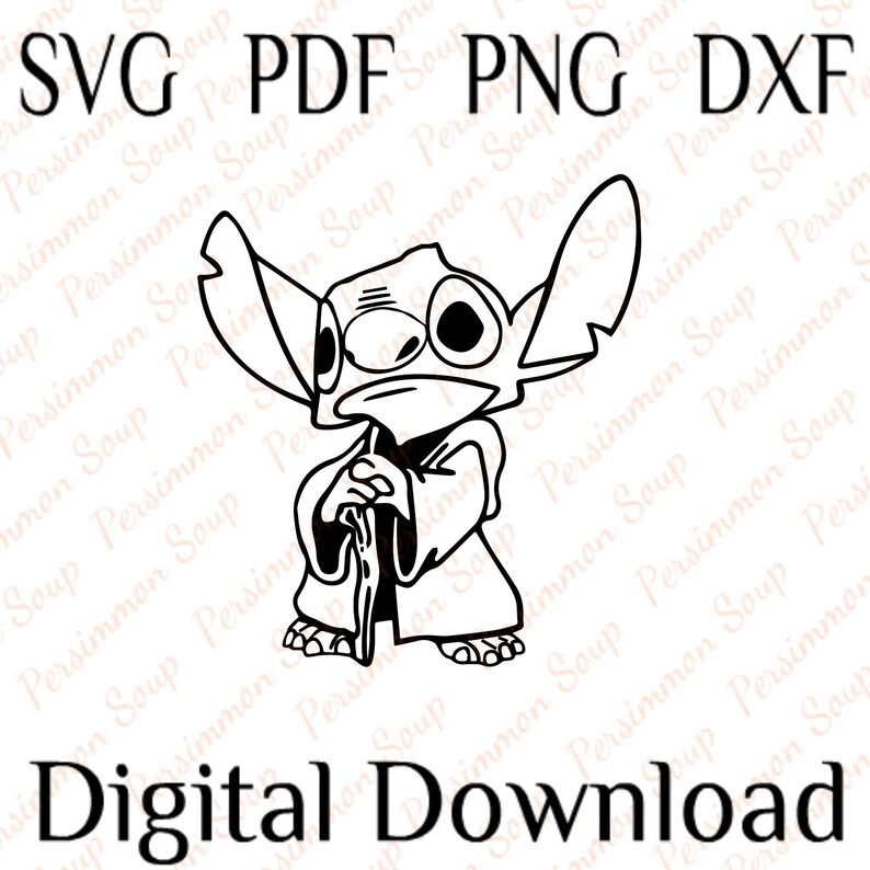 Download Stitch as Yoda Lilo Jedi Robe Baby Yoda SVG Mandalorian ...