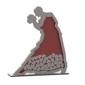 Wedding Wishes Box con Hearts.SVG, DXF, CDR, vector plans Glowforge files Download istantaneo, file cnc, modello cnc, taglio cnc. 203