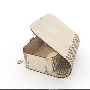 Box with rounded corners laser cut template. Ai, Svg, Cdr. Vector for cnc.