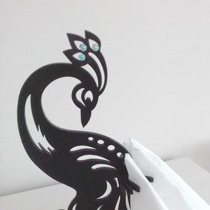 Pfau Serviettenhalter.Laser geschnitten Dateien CDR Vektor Pläne, Dateien sofortiger Download, cnc-Muster, cnc geschnitten, Laser geschnitten. 103