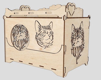 Cat House.Laser cut files SVG DXF CDR vector plans,files Instant download, cnc cut, laser cut. 604