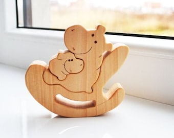 Ippopotamo. Gioco per Kids.Laser tagliare i file SVG, DXF, CDR, piani vettoriali Glowforge file Download istantaneo, file cnc. 732