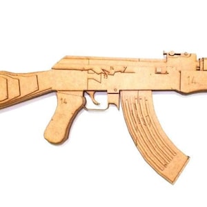 Ak 47 Rifle 3d Puzzle.Laser file di taglio SVG, DXF, CDR, piani vettoriali Glowforge file download istantaneo, file cnc, modello cnc, taglio cnc. 693