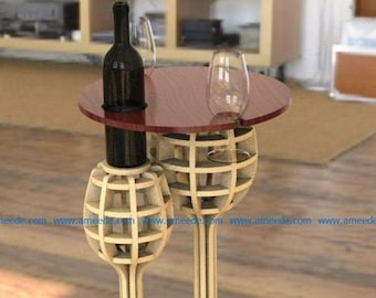 Wine table.Laser Cut Template.Laser cut files SVG DXF CDR vector plans, files Instant download, cnc pattern, cnc. 744