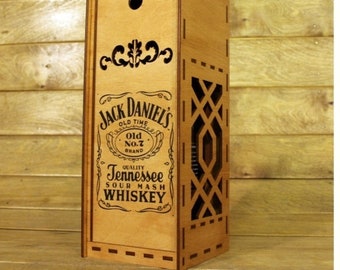 Whisky Wooden Box for llittle bottle.cdr,dxf,svg for CNC,vector file, digital vector art, cnc, cnc file, cnc pattern, cnc cut, laser cut.348